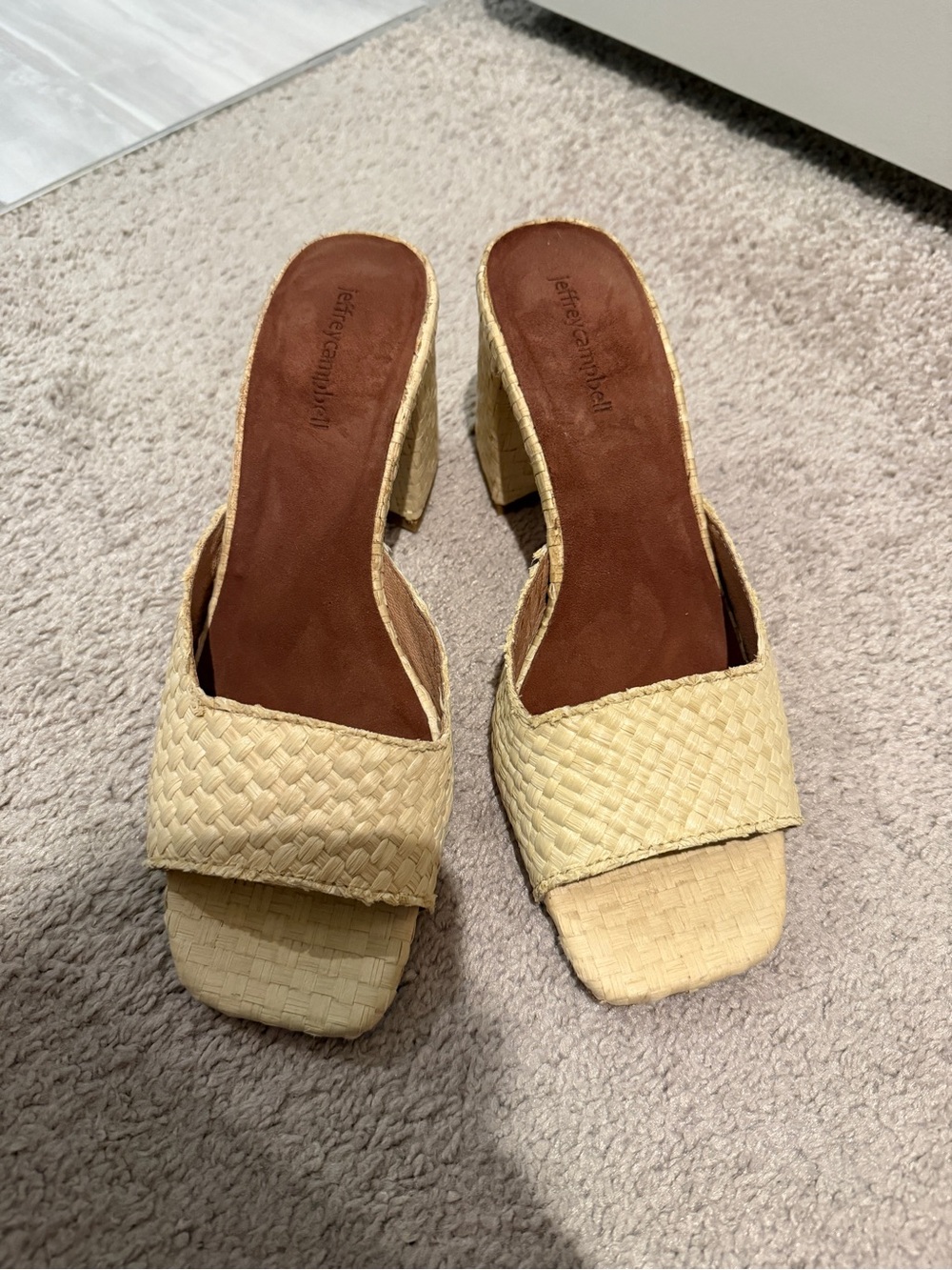 Jeffrey Campbell Natural Woven Slide Mule